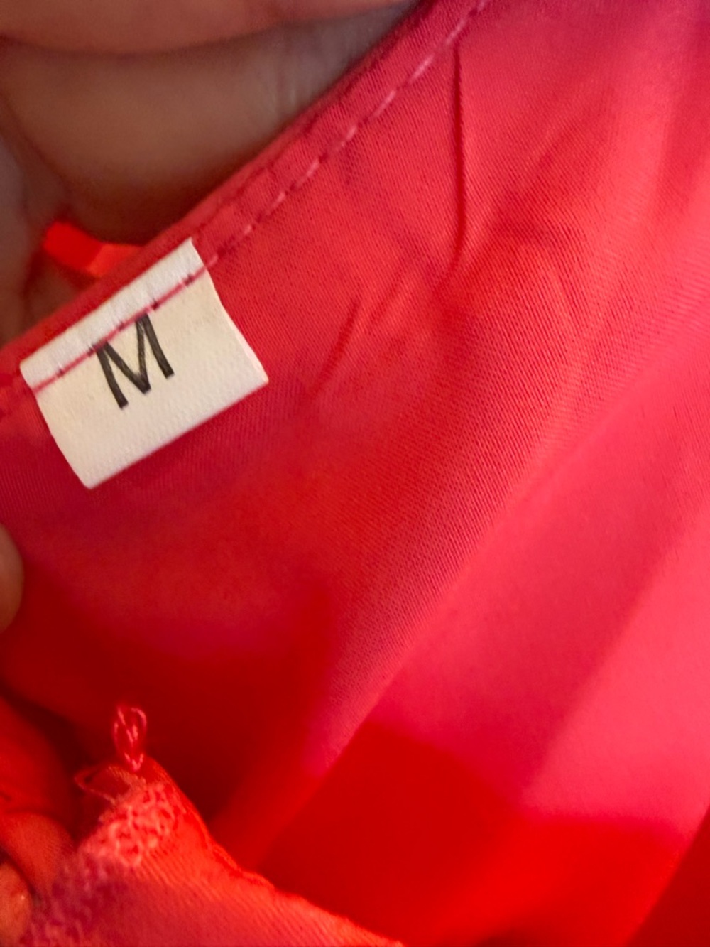 Ruffled Tiered‎ Women's halter dress in Bright Coral Pink medium - Picture 4 of 5